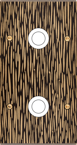 Façade fascination laiton fauve double verticale 2 gros bouton poussoir push à vis - Modelec - 168435