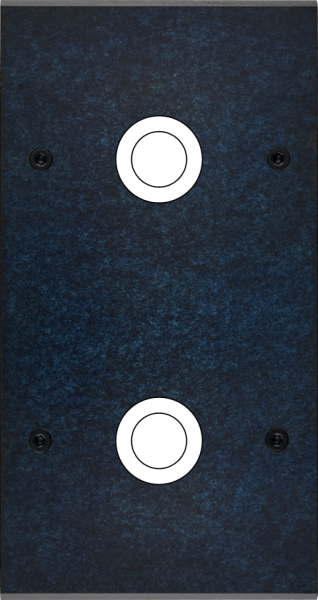 Façade fascination laiton ombre double verticale 2 gros bouton poussoir push à vis - Modelec - 168439