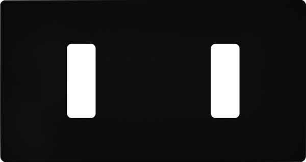 Façade "m" noir mat double horizontale 1 bouton 1 bouton sans vis
