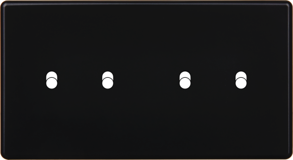 Façade Hikari noir soft touch double horizontale 2 basculeurs 2 basculeurs (174-482)