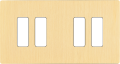 Façade "m" laiton brossé double horizontale 2 boutons 2 boutons sans vis