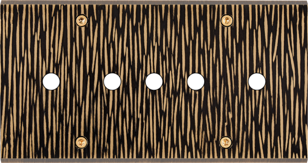 Façade fascination laiton fauve double horizontale 5 boutons poussoir push à vis - Modelec - 185435