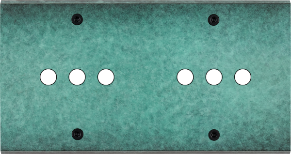 Façade fascination laiton jade double horizontale 6 boutons poussoir push à vis - Modelec - 186434