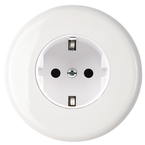 Façade iris by modelec en porcelaine blanche simple poste pc schuko