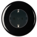 Façade iris by modelec en porcelaine noire simple poste pour pc schuko