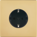 Façade "m" laiton miroir simple 1 prise schuko sans vis