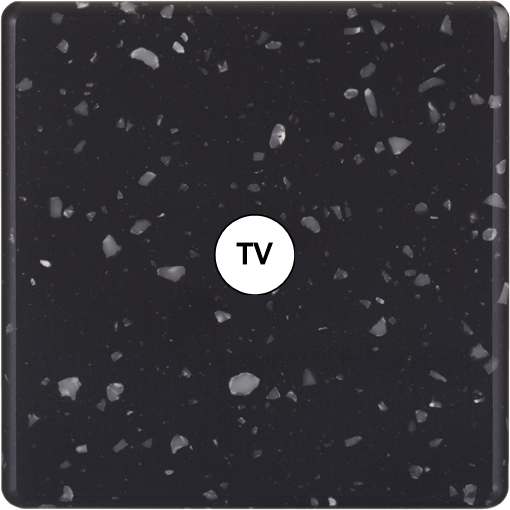 Façade Hikari Noir Terrazzo simple 1 prise TV (194-486)