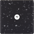 Façade Hikari Noir Terrazzo simple 1 prise TV (194-486)