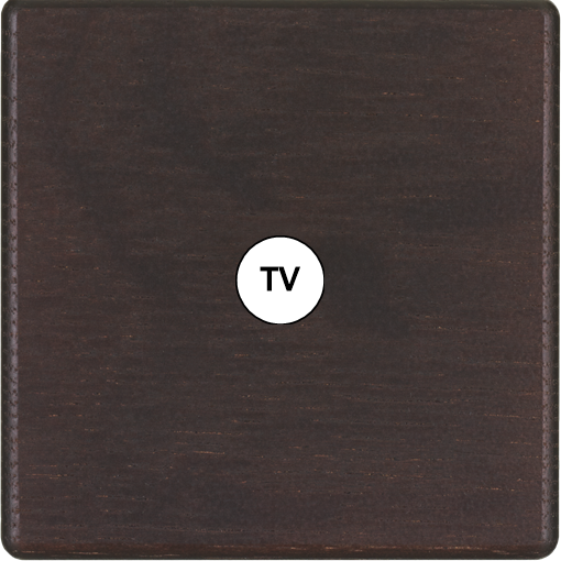 Façade Hikari Chêne fonce simple 1 prise TV (194-492)