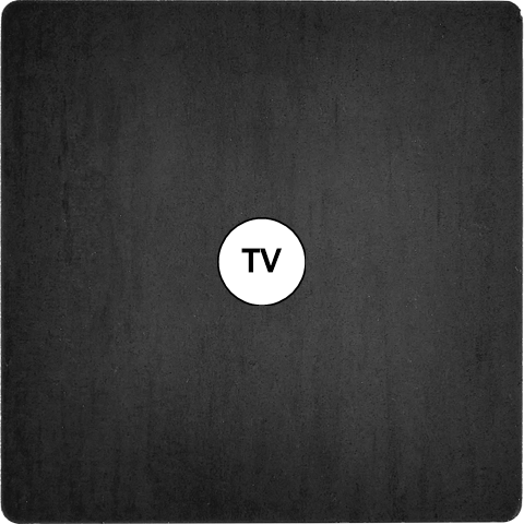Façade "m" acier verni simple 1 prise tv sans vis