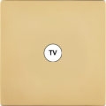 Façade "m" laiton miroir simple 1 prise tv sans vis