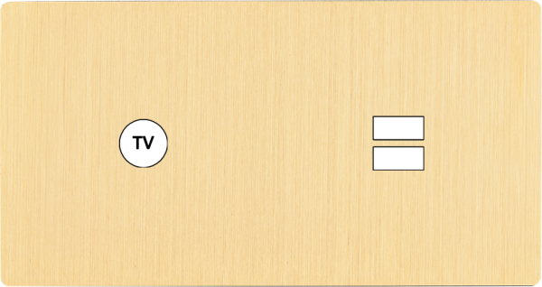 Façade "m" laiton brossé double horizontale 1 prise tv 1 chargeur usb sans vis - Modelec - 255512M Façade "m" laiton brossé double horizontale 1 prise tv 1 chargeur usb sans vis - Modelec - 255512M