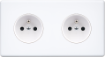 Façade Hikari blanc soft touch double horizontale 1 PC 1 PC (260-481)
