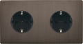 Façade "m" laiton canon de fusil simple horizontale double prise schuko sans vis