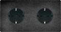 Façade "m" acier verni double horizontale 1 prise schuko 1 prise schuko sans vis