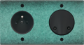 Façade fascination laiton jade double horizontale prise de courant 2p+t1 sortie de câble vis