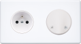 Façade Hikari blanc soft touch double horizontale 1 PC sortie de câble (272-481)