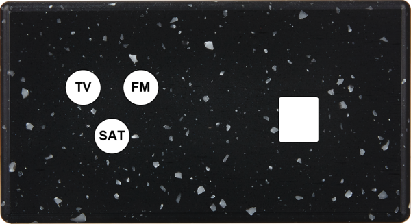 Façade Hikari terrazzo noir double horizontale TV-FM-SAT 1 media (274-486)