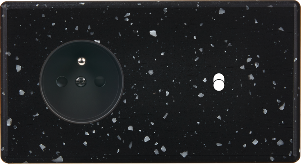Façade Hikari terrazzo noir double horizontale 1 PC 1 basculeur (277-486)
