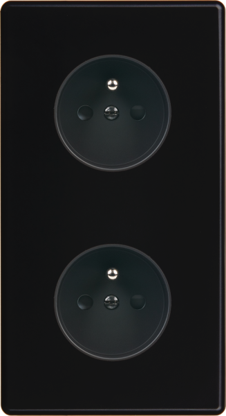 Façade Hikari noir soft touch double verticale 1 PC 1 PC (280-482)