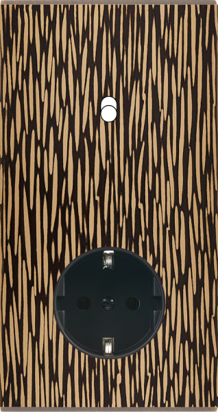 Façade fascination laiton fauve double verticale 1 basculeur 1 prise schuko magnétique - Modelec - 281435M-K