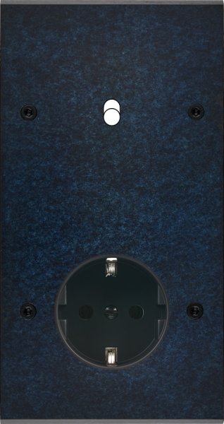 Façade fascination laiton ombre double verticale 1 basculeur 1 prise schuko à vis - Modelec - 281439-K