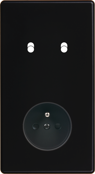 Façade Hikari noir soft touch double verticale 2 basculeurs 1 PC (282-482)