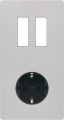 Façade "m" nickel sablé double verticale 2 boutons p sans vis