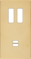 Façade "m" laiton miroir double verticale 2 boutons  sans vis