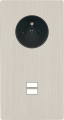 Façade "m" nickel brossé double verticale 1 prise 1 chargeur usb sans vis