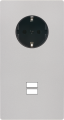 Façade "m" nickel sablé double verticale 1 prise schuko 1 chargeur usb sans vis