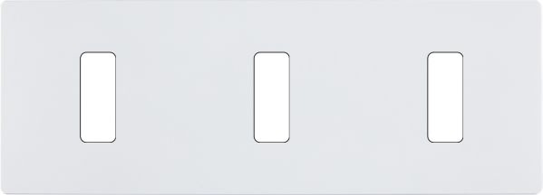Façade "m" blanc mat triple horizontale 1 bouton 1 bouton 1 bouton sans vis - Modelec - 303521M