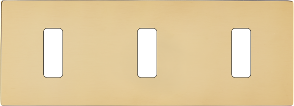 Façade "m" laiton miroir triple horizontale 1 bouton 1 bouton 1 bouton sans vis