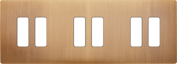 Façade "m" laiton bronze triple horizonta 2 boutons 2 boutons 2 boutons sans vis - Modelec - 306517M