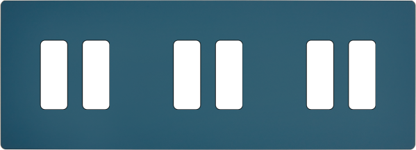 Façade "m" gris mat triple horizontale 2 boutons 2 boutons 2 boutons sans vis - Modelec - 306523M