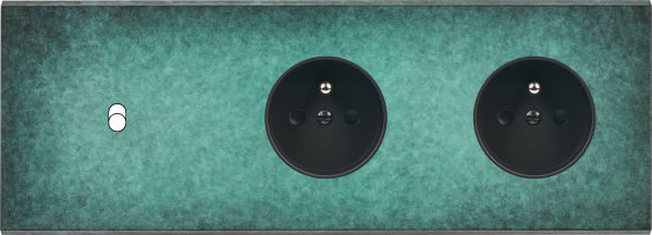 Façade fascination laiton jade triple horizontale 1 basculeur prise 2p+t prise 2p+t sans vis
