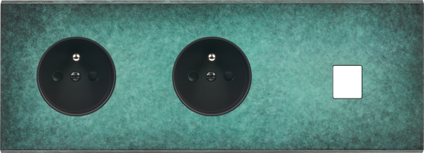 Façade fascination laiton jade triple horizontale prise 2p+t prise 2p+t 1 media sans vis