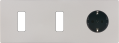 Façade "m" nickel sablé triple horizontale 1 bouton 1 bouton 1 prise schuko sans vis