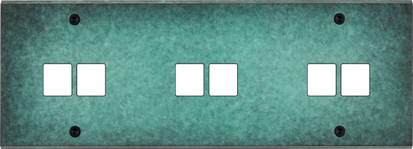 Façade fascination laiton jade triple horizontale 2 média 2 média 2 média à vis - Modelec - 323434