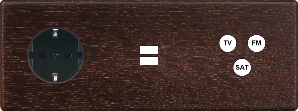 Façade hitera chene fonce triple horizontale pck u1 c3