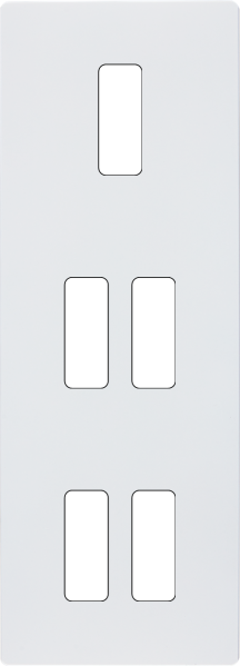 Façade "m" blanc mat triple verticale 1 bouton 2 boutons 2 boutons sans vis - Modelec - 355521M