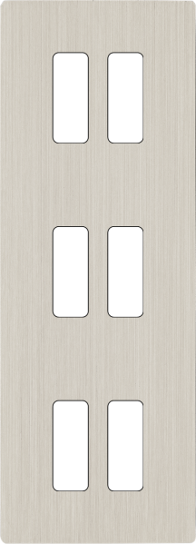 Façade "m" nickel brossé triple verticale 2 boutons 2 boutons 2 boutons sans vis - Modelec - 356511M