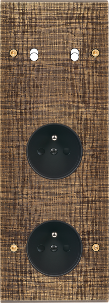 Façade fascination laiton coslan triple verticale 2 basculeurs prise de courant 2p+t prise de courant 2p+t à vis - Modelec - 362430