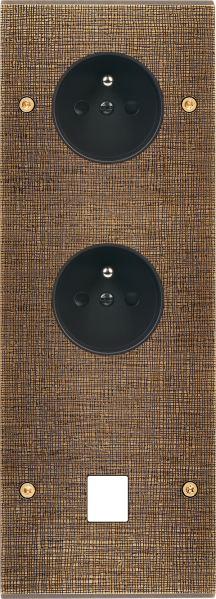 Façade fascination laiton coslan triple verticale prise de courant 2p+t prise de courant 2p+t 1 média à vis - Modelec - 363430