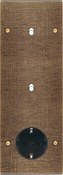 Façade fascination laiton coslan triple verticale 1 basculeur 1 basculeur 1 prise schuko à vis - Modelec - 366430-K