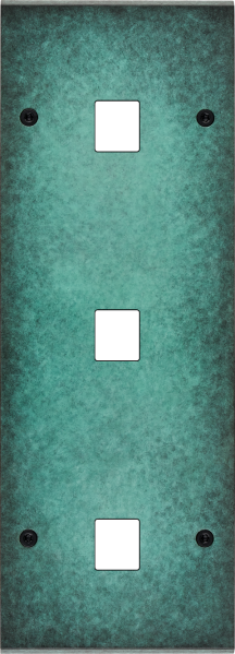 Façade fascination laiton jade triple verticale 1 média 1 média 1 média à vis - Modelec - 370434