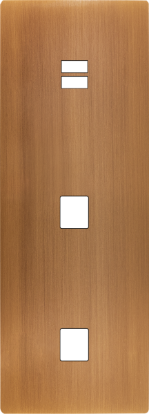 Façade "m" laiton vieux bronze triple verti 1chargeur usb 1media 1media sans vis - Modelec - 381517M