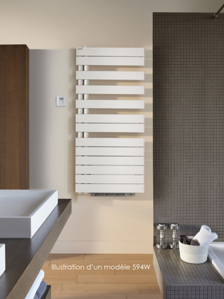 Sèche-serviette Acova Fassane SPA + AIR asymétrique à gauche - chauffage central - Blanc  - 594W