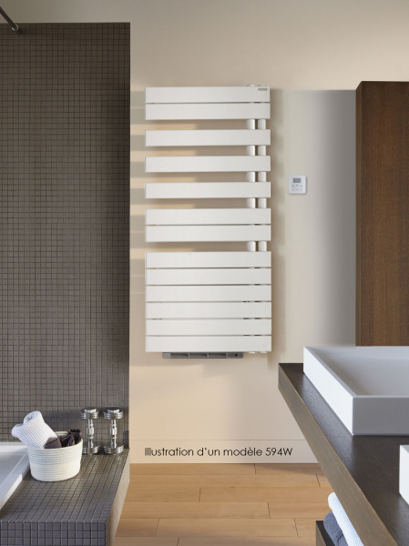 Sèche-serviette Acova Fassane SPA + Air 809W asymétrique à droite - Eau chaude blanc