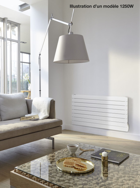 Radiateur électrique Acova Fassane premium horizontal à tubes horizontaux blanc 1000W - 1117 mm de large